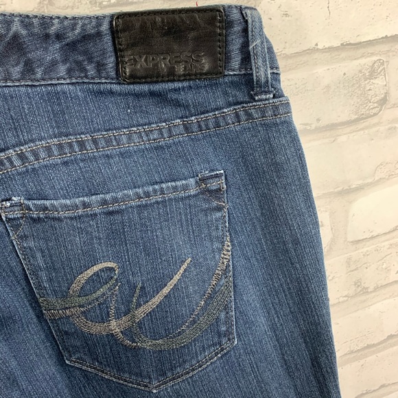 Express • “Stella” Dark Wash Bootleg Jeans Size 8R - Picture 6 of 8